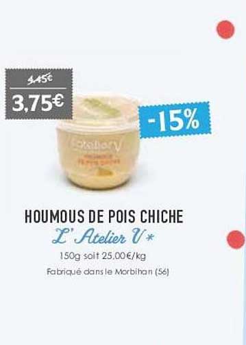 houmous de pois chiche l'atelier v