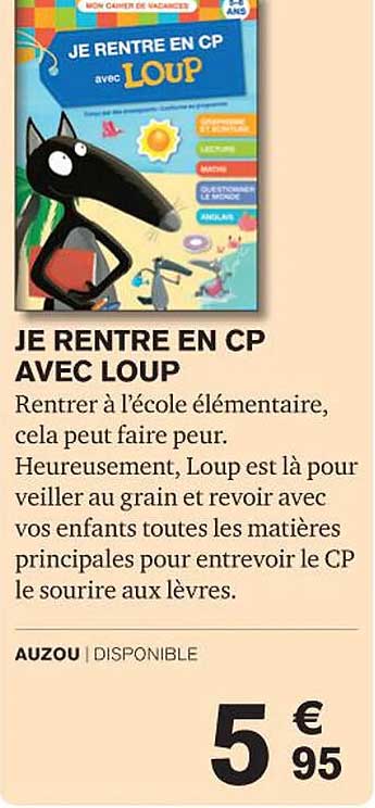 je rentre en cp avec loup