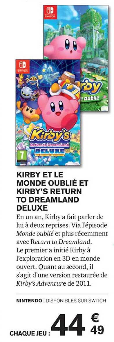 kirby et le monde oublé et kirby's return to dreamland deluxe
