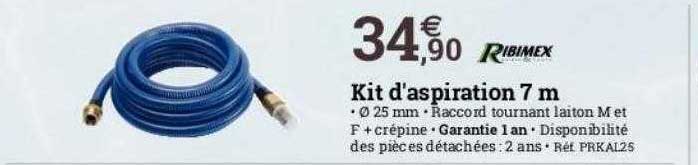 kit d'aspiration 7 m ribimex