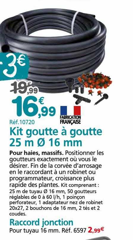 kit goutte à goutte 25 m ø 16 mm