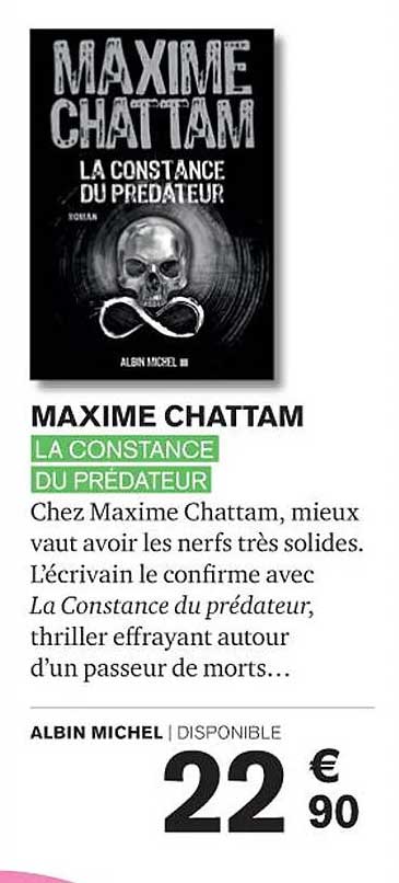 la constance du prédateur - maxime chattam