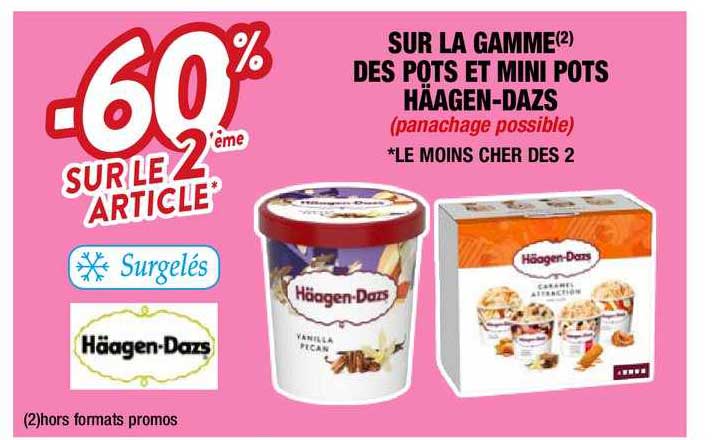 la gamme des pots et mini pots häagen-dazs
