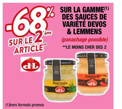 la gamme des sauces de variété devos & lemmens
