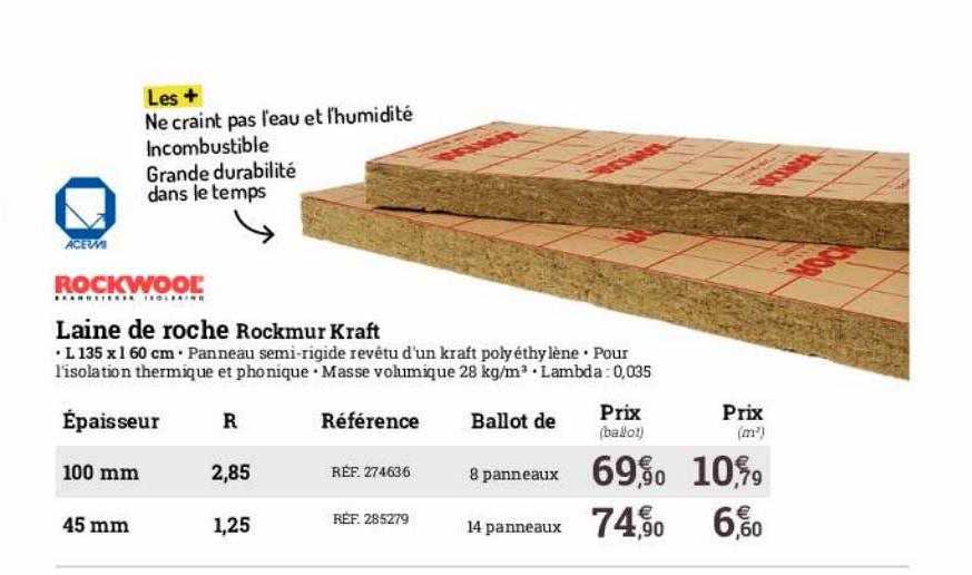 laine de roche rockmur kraft  rockwool