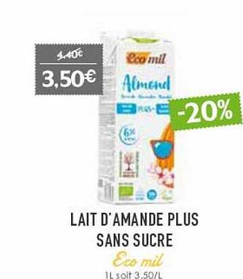 lait d'amande plus sans sucre eco mil