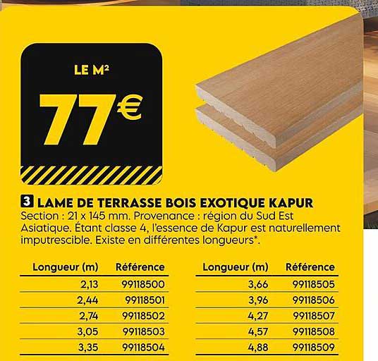 lame de terrasse bois exotique kapur