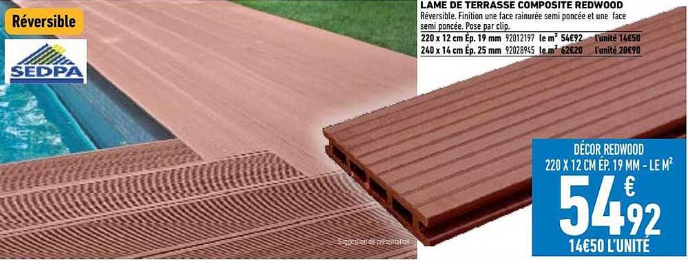 Lame De Terrasse Composite Redwood