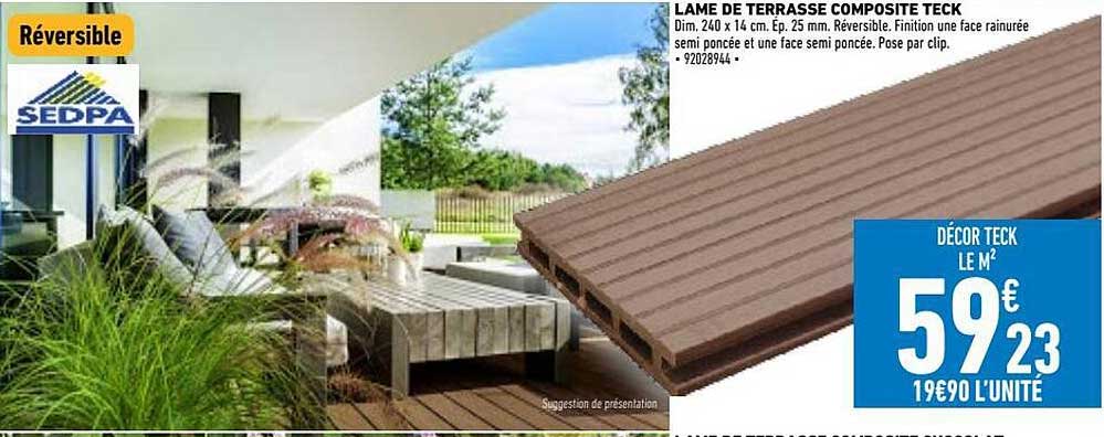lame de terrasse composite teck