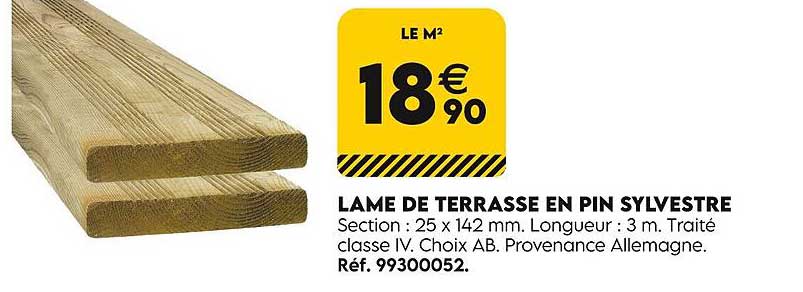 lame de terrasse en pin sylvestre