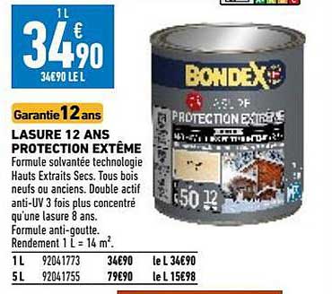lasure 12 ans protection extrême bondex