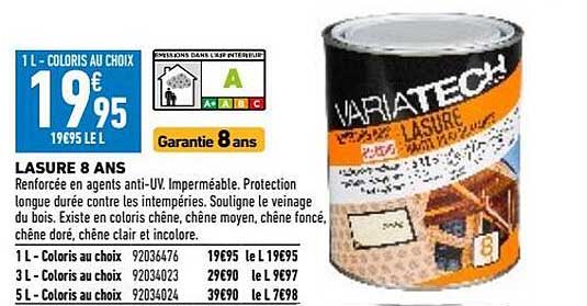 lasure 8 ans variatech