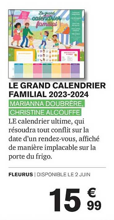 le grand calendrier familial 2023-2024 - marianna doubrère, christine alcouffe