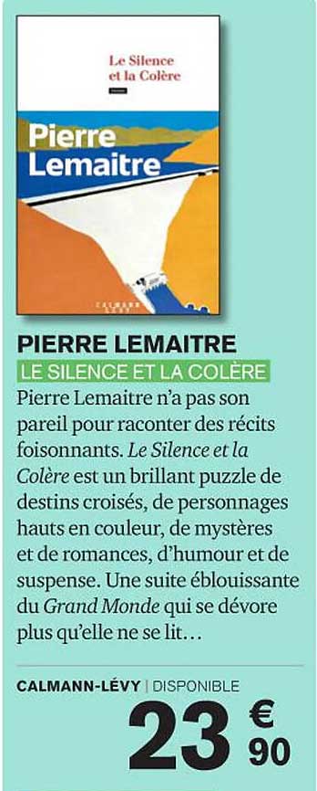 le silence et la colère - pierre lemaître
