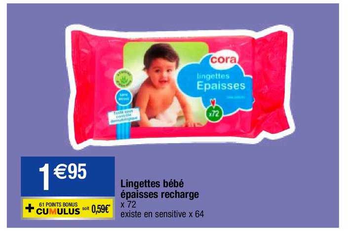 lingettes bébé épaisses recharge