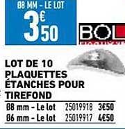 lot de 10 plaquettes étanches pour tirefond