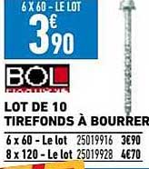 lot de 10 tirefonds à bourrer