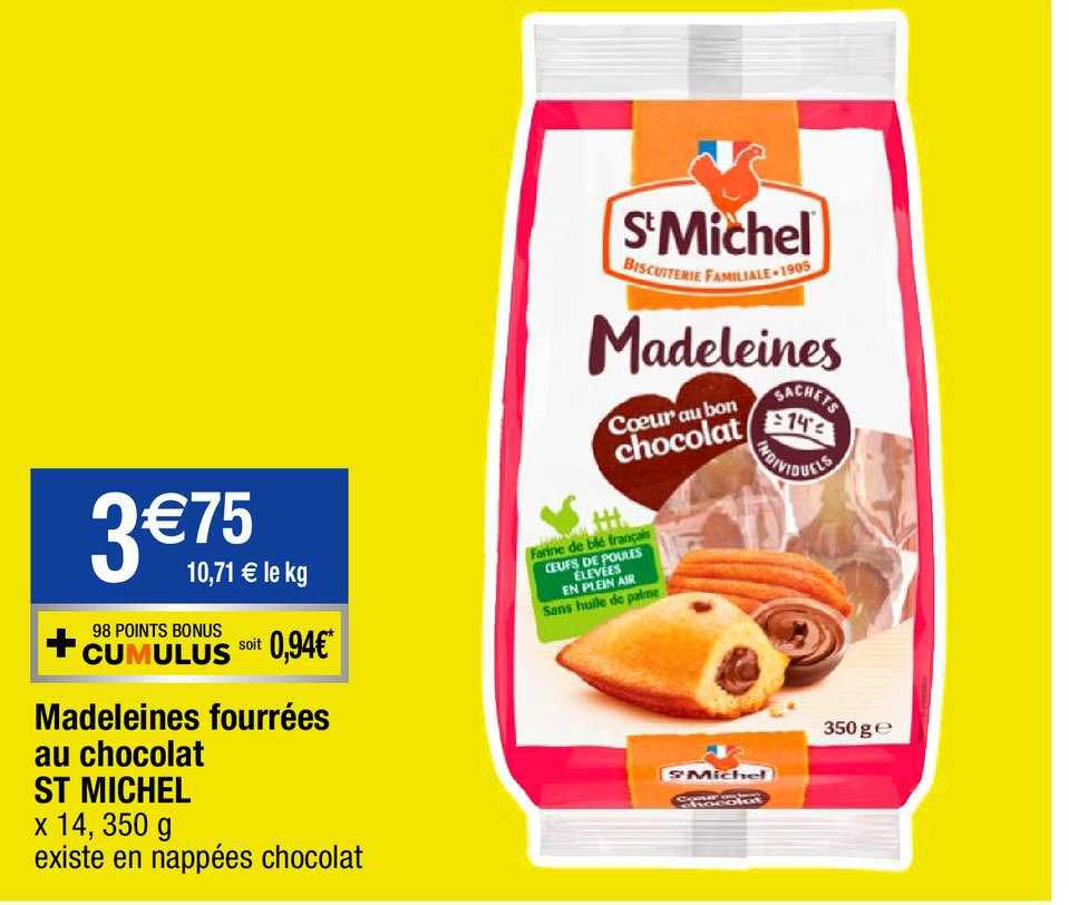 Madeleines Fourrées Au Chocolat St Michel