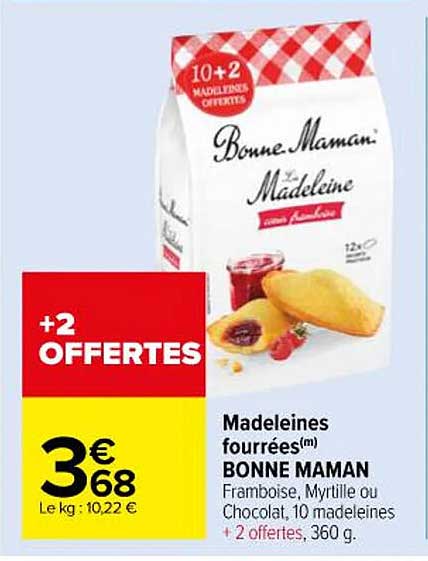 madeleines fourrées bonne maman