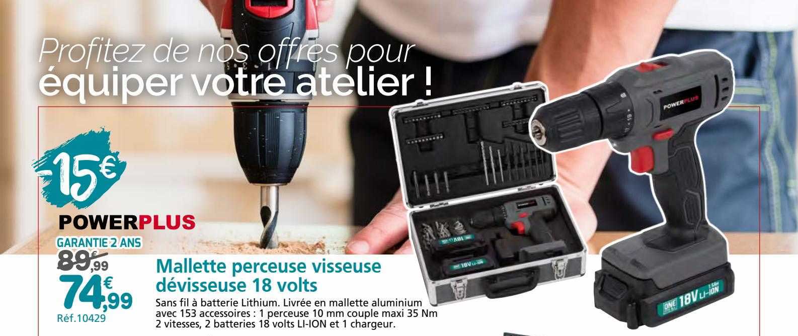 mallette perceuse visseuse dévisseuse 18 volts