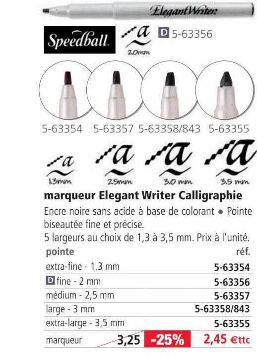 marqueur elegant writer calligraphie speedball