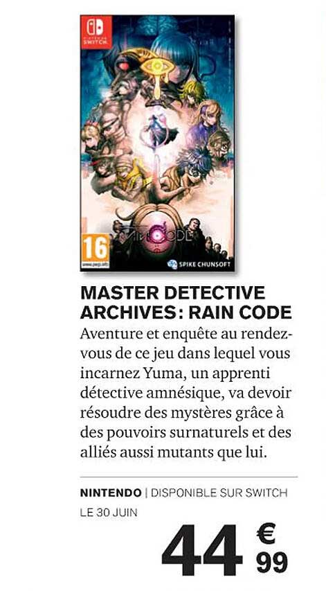 master détective archives : rain code