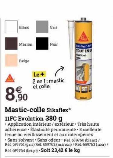 mastic-colle sikaflex 11fc évolution 380 g
