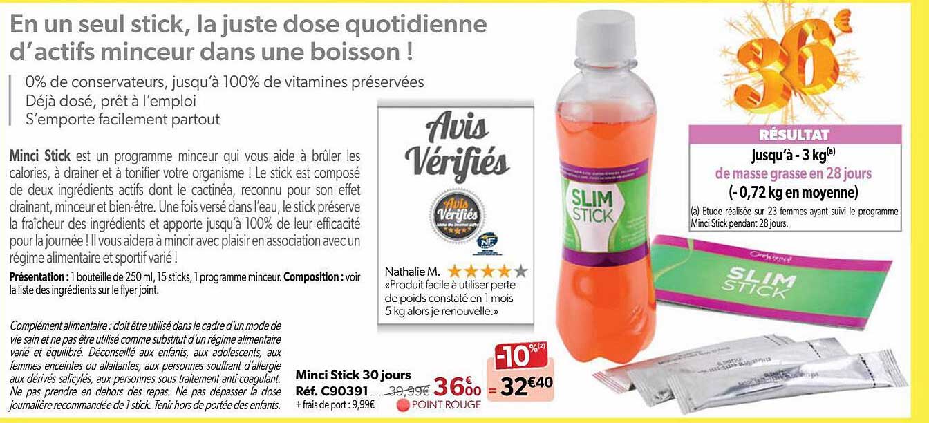 minci stick 30 jours