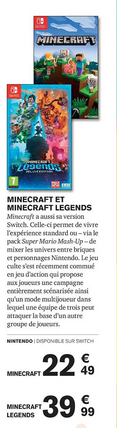 minecraft et minecraft legends