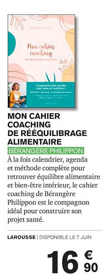 mon cahier coaching de rééquilibrage alimentaire - bérangère philippon