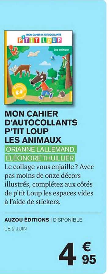mon cahier d'autocollants p'tit loup les animaux - orianne lallemand, éléonore thuillier