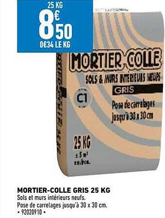mortier-colle gris 25 kg