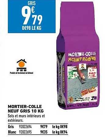 mortier-colle neuf gris 10 kg