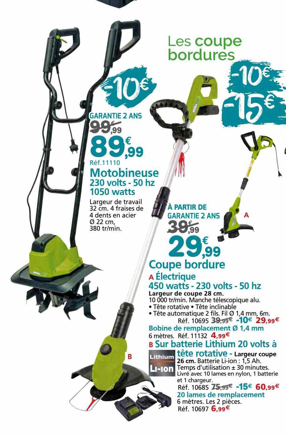 motobineuse 230 volts - 50 hz 1050 watts, coupe bordure