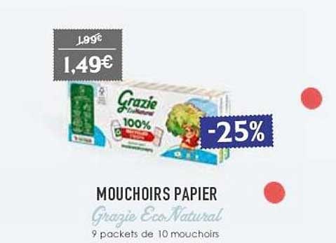 mouchoirs papier grazie eco natural