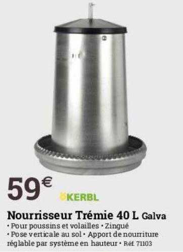 nourrisseur trémie 40 l galva