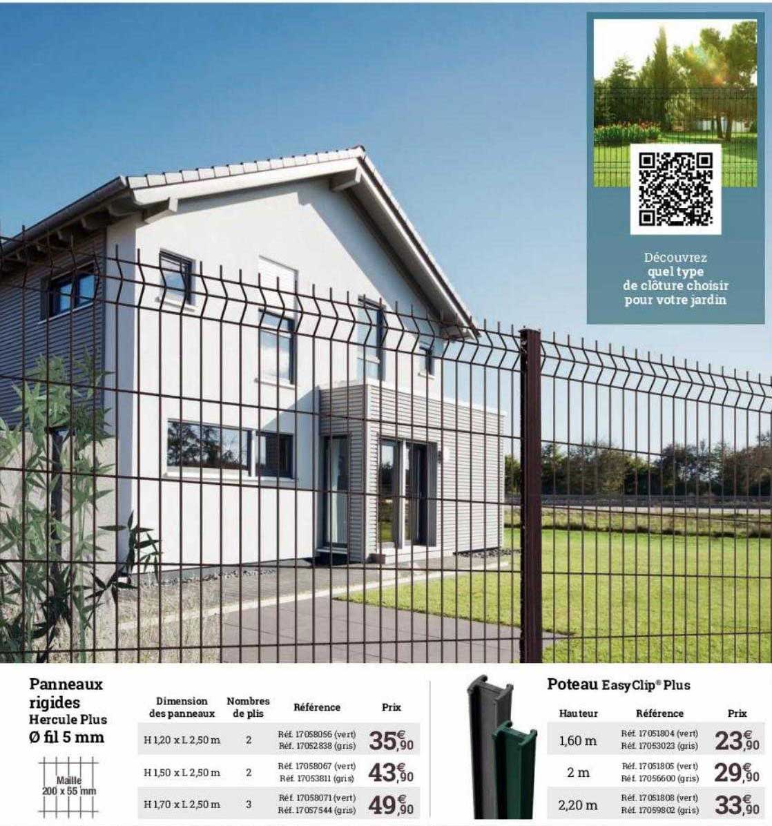 panneau rigides hercule plus, poteau easyClip plus