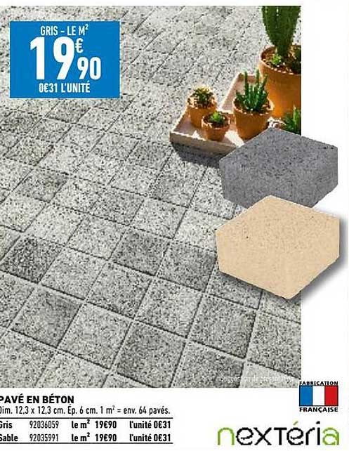 pavé en béton nextéria