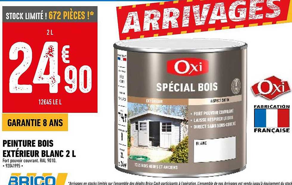peinture bois extérieur blanc 2 l oxi