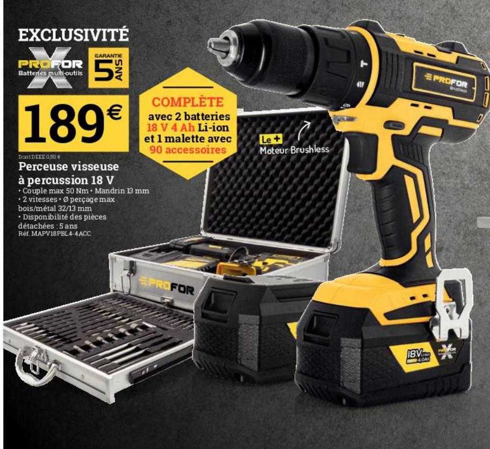 perceuse visseuse à percussion 18 v profor