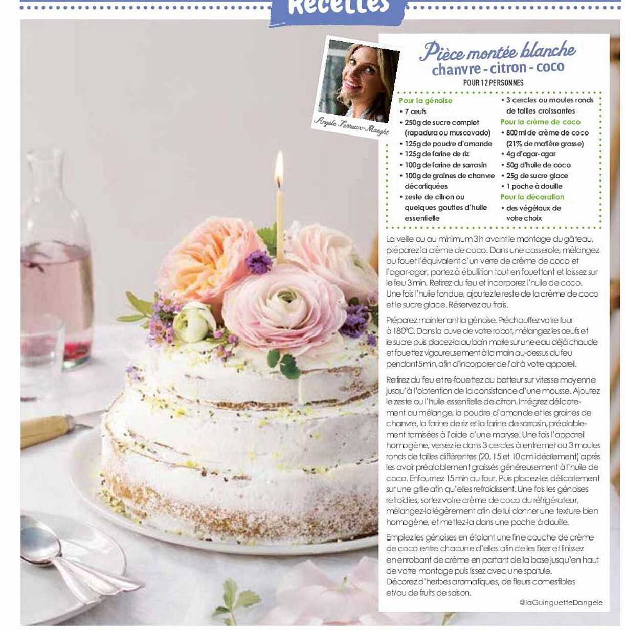 pièce montée blanche chanvre - citron - coco