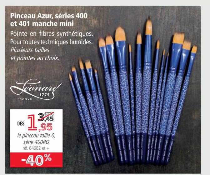 pinceau azur, séries 400 et 401 manche mini