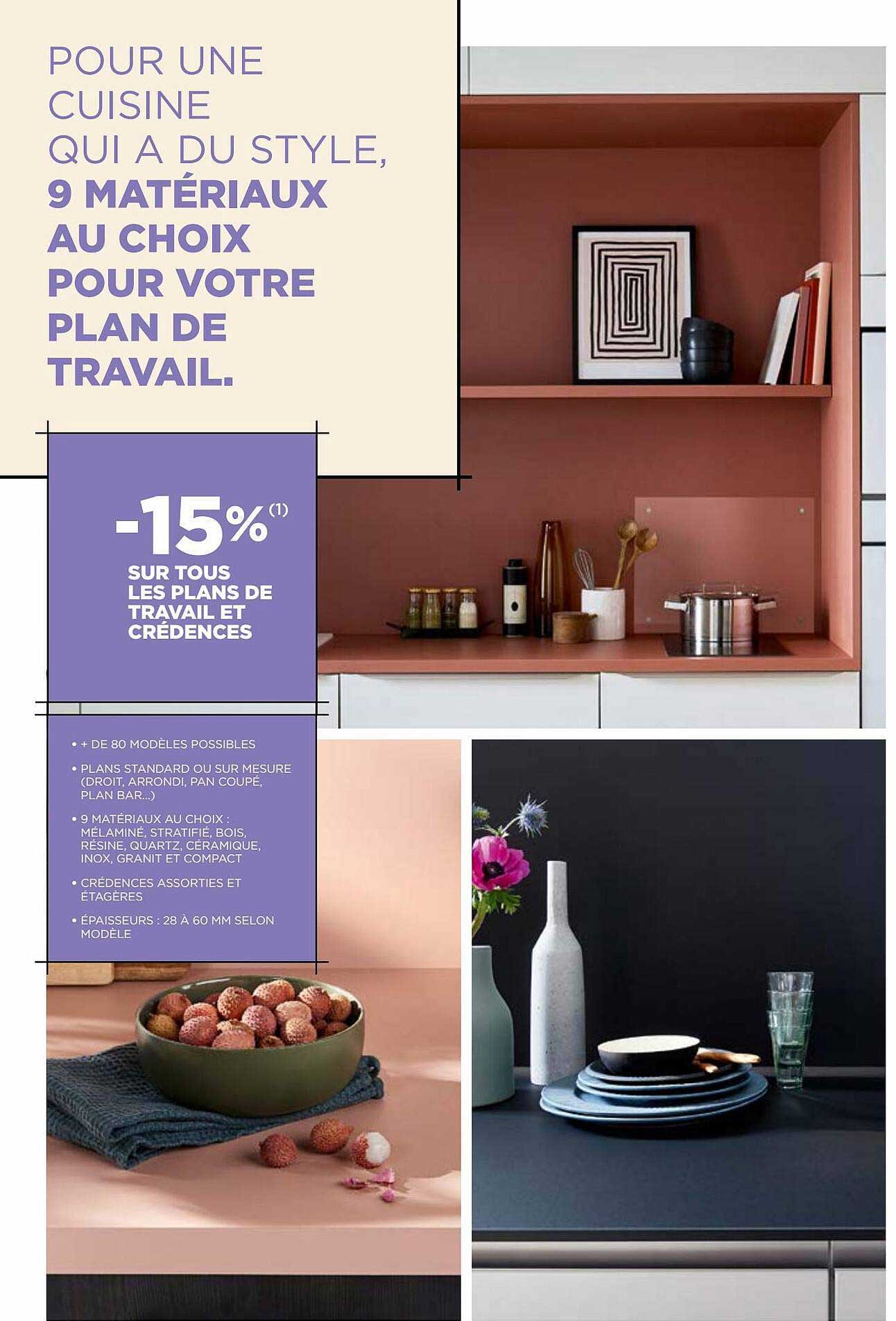 plans de travail et crédences