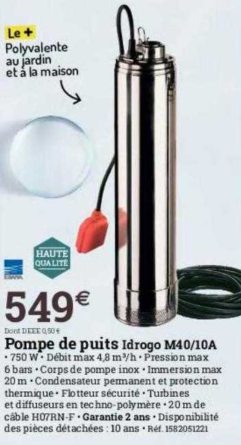 pompe de puits idrogo m40-10a
