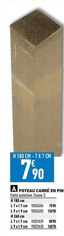 Poteau Carré En Pin