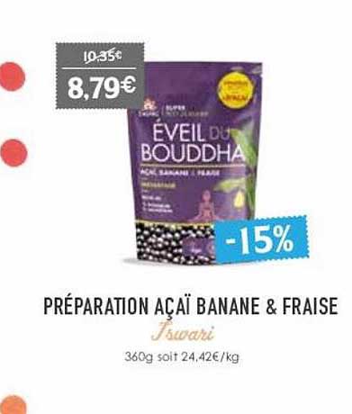 préparation açaï banane & fraise iswari