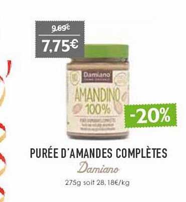 purée d'amandes complètes damiano