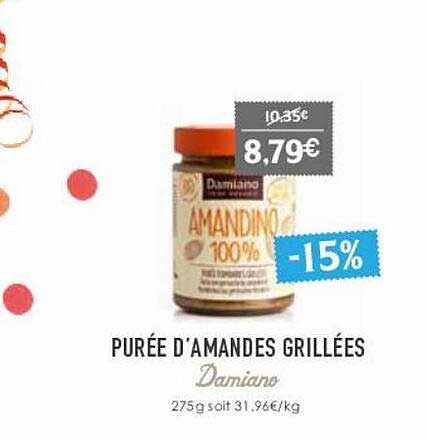 purée d'amandes grillées damiano
