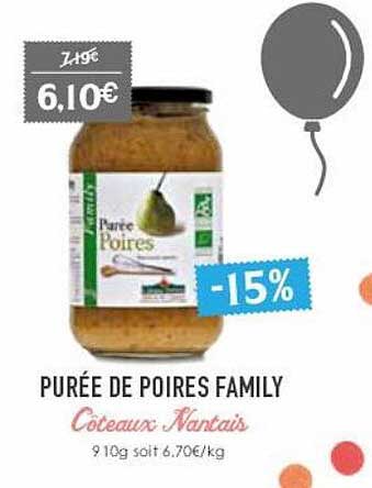 purée de poires family coteaux nantais