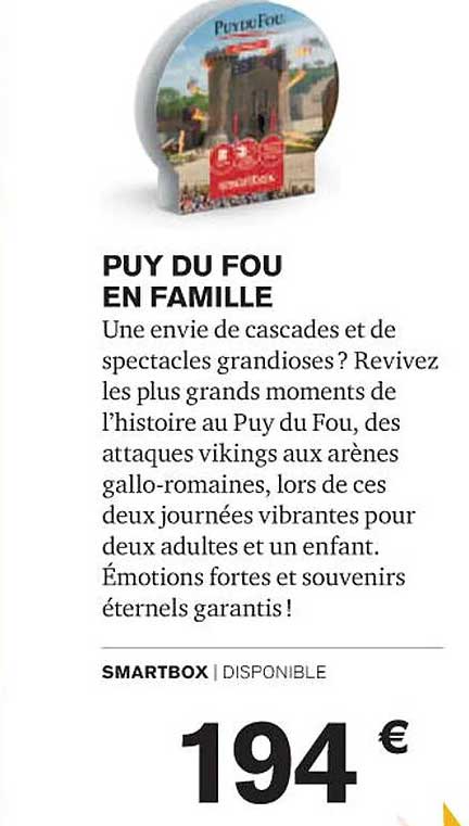 puy du fou en famille - smartbox